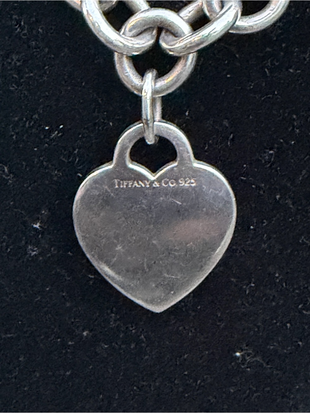 Tiffany & Co. Sterling Silver Heart Tag Link Necklace (Vintage) - Picture 3 of 7